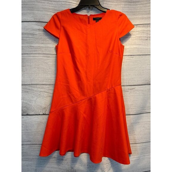 J.Crew Orange Fit & Flare Dress Size 0P - Picture 1 of 3